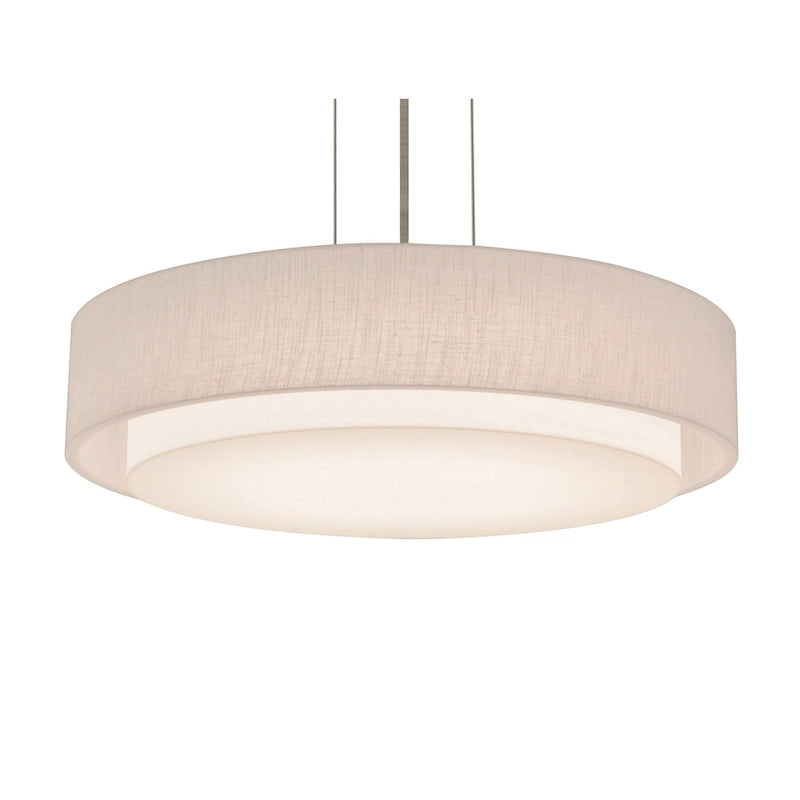 Sanibel 23-inch Satin Nickel LED Pendant, Linen White Shade