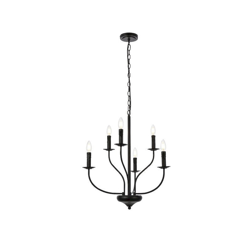 Suspension Wylda à 6 lumières noire - 61 cm