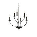 Suspension Wylda à 6 lumières noire - 61 cm