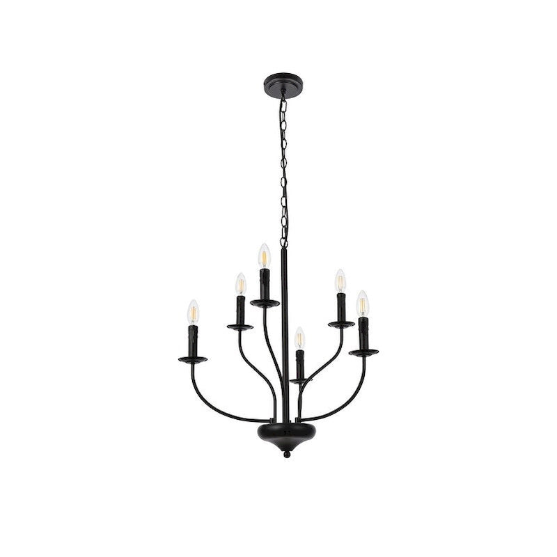 Suspension Wylda à 6 lumières noire - 61 cm
