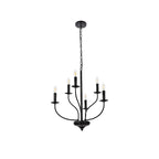Suspension Wylda à 6 lumières noire - 61 cm