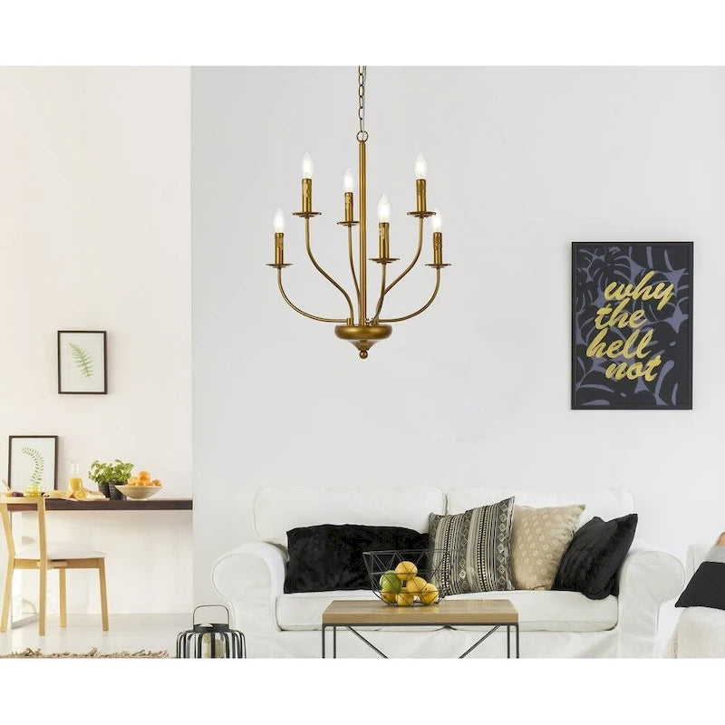 Suspension Wylda à 6 lumières noire - 61 cm