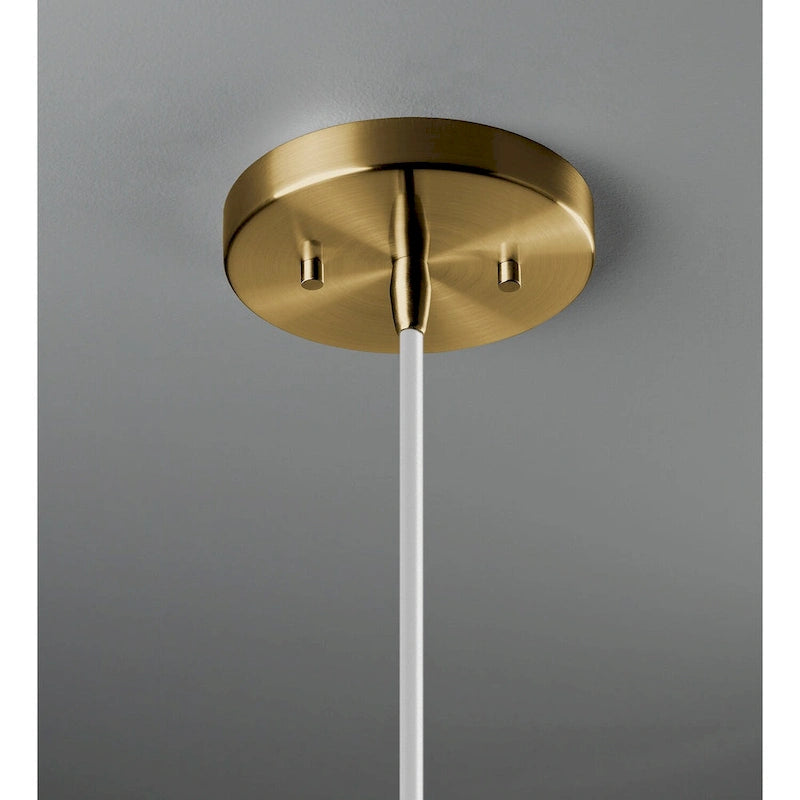 Suspension géométrique Radiance Collection à une lumière, blanc mat, avec cordon blanc.