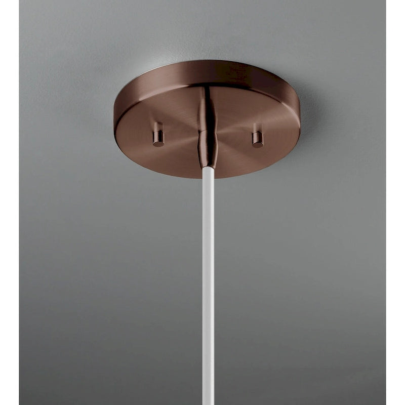 Suspension géométrique Radiance Collection à une lumière, blanc mat, avec cordon blanc.