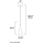 Maxim Lighting Larmes Luminaire suspendu simple à LED