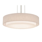 Sanibel 18-inch Satin Nickel LED Pendant, Linen White Shade