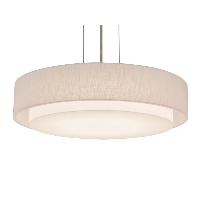 Sanibel 18-inch Satin Nickel LED Pendant, Linen White Shade