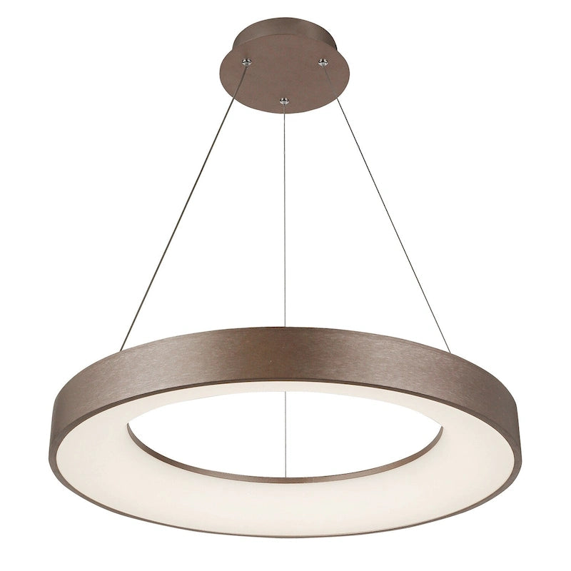 Suspension LED ronde EVOLV Acryluxe Sway de 61 cm (24 pouces) avec acrylique opale