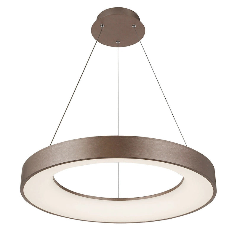 Suspension LED ronde EVOLV Acryluxe Sway de 61 cm (24 pouces) avec acrylique opale