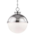 Hudson Valley Latham 1-light Polished Nickel Large Pendant, Opal Shiny Glass