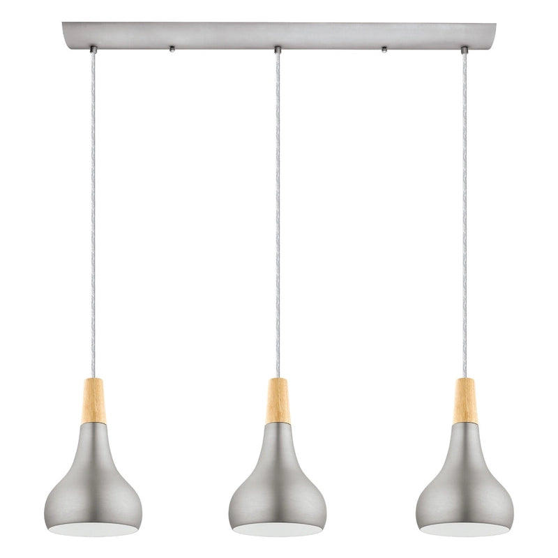 Eglo Sabinar 3-Light Brushed Nickel Linear Pendant