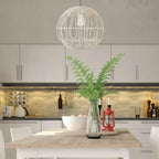 Lampe suspendue style globe en osier (16)