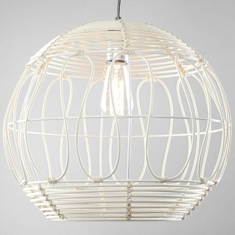 Lampe suspendue style globe en osier (16)