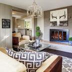 Suspension Laurent à 4 lumières couleur ivoire antique