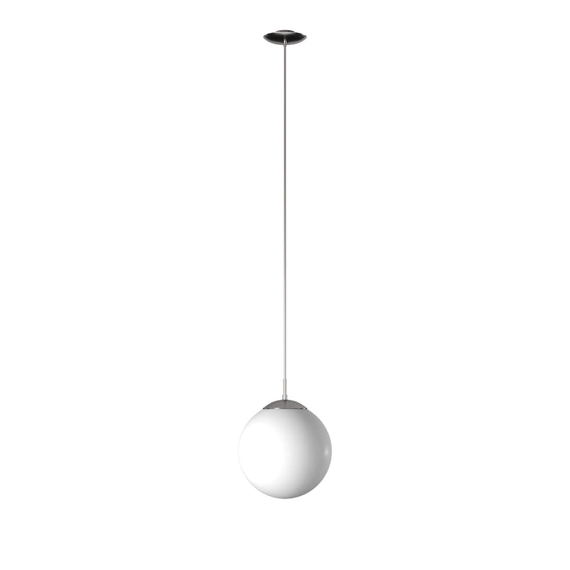 Suspension Eglo Rondo à une lumière, 60 watts, finition nickel mat et verre opale