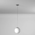 Suspension Eglo Rondo à une lumière, 60 watts, finition nickel mat et verre opale