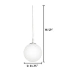 Suspension Eglo Rondo à une lumière, 60 watts, finition nickel mat et verre opale