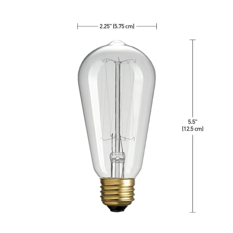 Ampoule à filament incandescent 60 W S60 à cage d'écureuil - Blanche