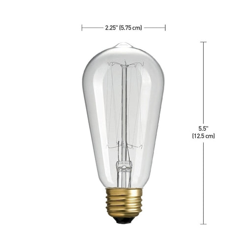 Ampoule à filament incandescent 60 W S60 à cage d'écureuil - Blanche