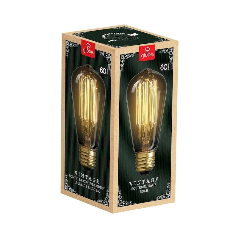 Ampoule à filament incandescent 60 W S60 à cage d'écureuil - Blanche