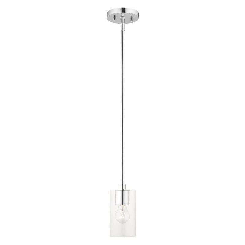 Livex Lighting 1 Light Mini Pendant, 45477-05 - 5  Dia x 16.25  - 46.25  Adj. H