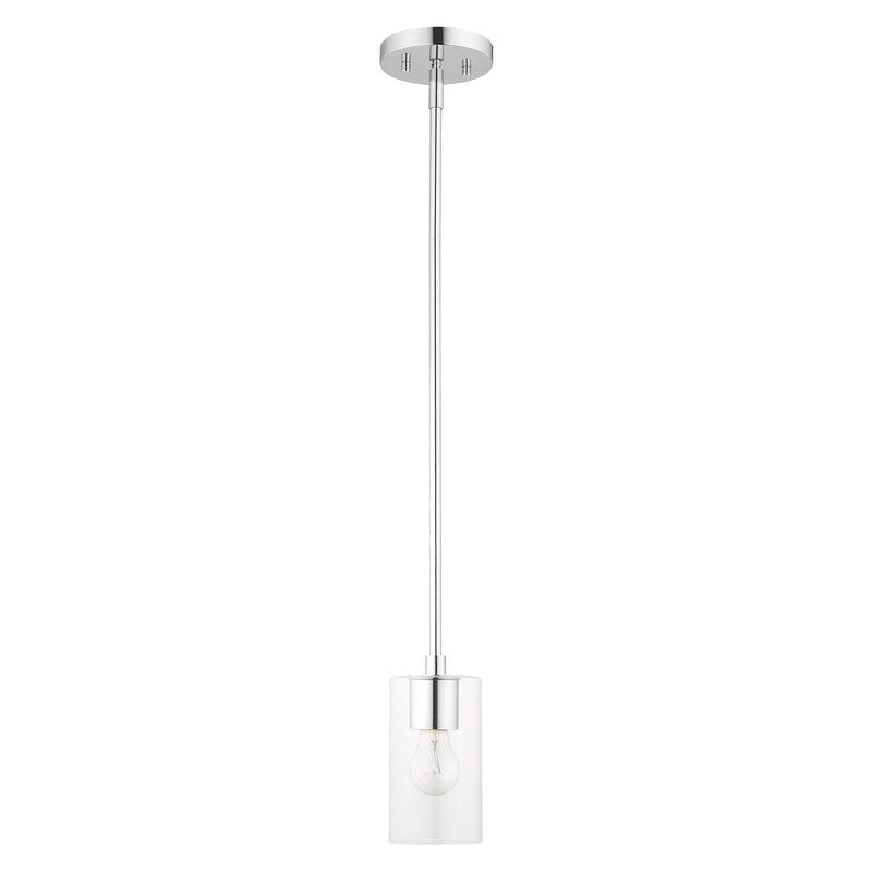 Suspension miniature Livex Lighting à 1 lumière, 45477-05 - 5 po de diamètre x 16,25 po - Hauteur réglable : 46,25 po