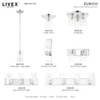 Suspension miniature Livex Lighting à 1 lumière, 45477-05 - 5 po de diamètre x 16,25 po - Hauteur réglable : 46,25 po