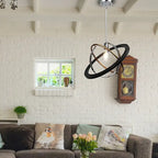 Suspension à une lumière, finition chromée, laiton satiné et noire