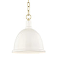 Mitzi by Hudson Valley Blair 1-light Aged Brass Small Pendant, Cream Metal