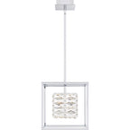 Suspension lumineuse Dazzle intégrée à DEL en chrome poli