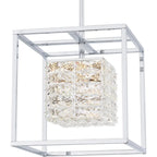 Suspension lumineuse Dazzle intégrée à DEL en chrome poli