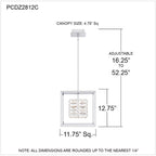 Suspension lumineuse Dazzle intégrée à DEL en chrome poli