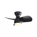 Ventilateur de plafond de chambre de 58 cm (23 pouces) avec 3 couleurs de luminosité réglable, 3 pales en ABS, télécommande, moteur CC, noir, éclairage LED 18 W