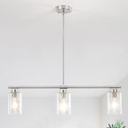 Modern Linear Ceiling Hanging Pendant Light With Adjustable Height for Living Room, Foyer - N/A