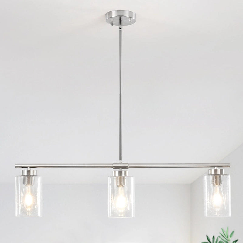 Modern Linear Ceiling Hanging Pendant Light With Adjustable Height for Living Room, Foyer - N/A