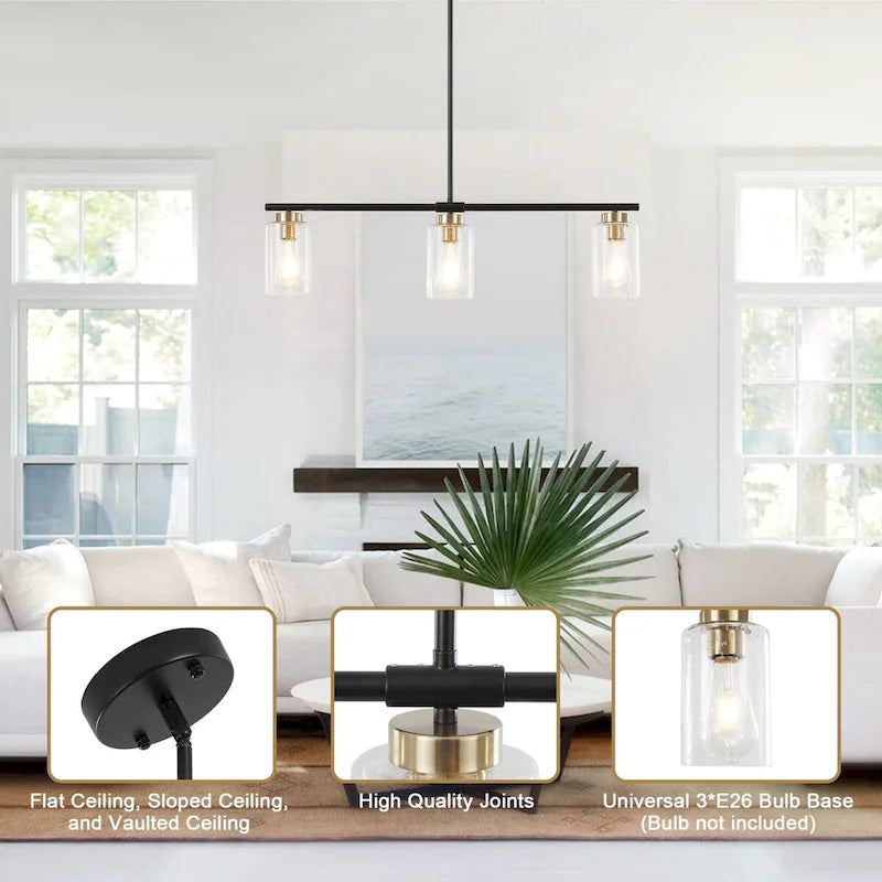 Suspension linéaire moderne à hauteur réglable pour salon, hall d'entrée - Non applicable