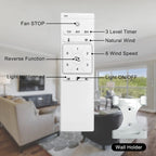 Ventilateur de plafond 52 pouces avec éclairage et télécommande à 6 vitesses