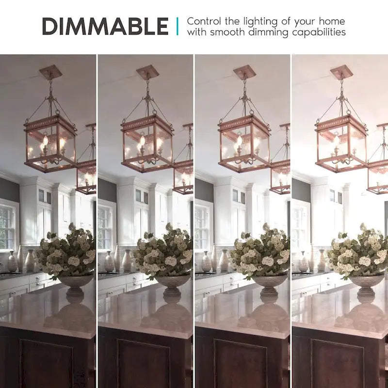 Ampoules LED Luxrite 4W style candélabre vintage, dimmables, 400 lumens, équivalent 40W, verre transparent, culot E12 (lot de 6)