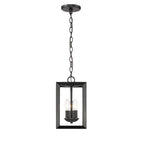 Suspension géométrique mini rectangulaire à 3 lumières, noir mat