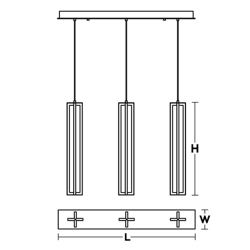 Suspension linéaire Cass 3 lumières
