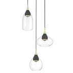 Suspension à une lumière Arabesque de George Kovacs, couleur charbon et or brossé