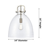Suspension Innovations Lighting Newton Bell - 1 lumière, tige de 14 pouces