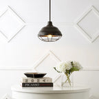 Suspension LED Cora 10.38 à 1 lumière, style industriel, en fer, finition bronze huilé, par JONATHAN Y