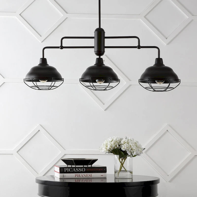 Suspension LED Cora 10.38 à 1 lumière, style industriel, en fer, finition bronze huilé, par JONATHAN Y