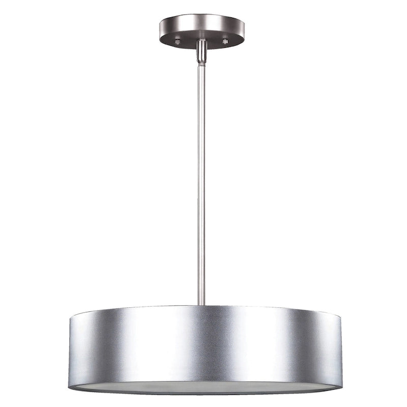 Suspension DEXTER à tige argentée, 3 lumières, plafonnier moderne pour cuisine - Aluminium
