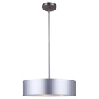 Suspension DEXTER à tige argentée, 3 lumières, plafonnier moderne pour cuisine - Aluminium