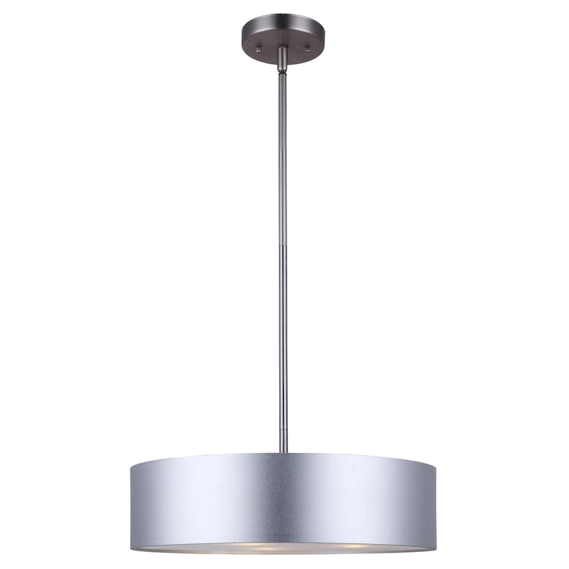 Suspension DEXTER à tige argentée, 3 lumières, plafonnier moderne pour cuisine - Aluminium