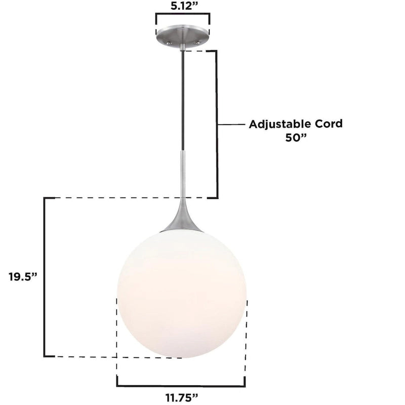 Suspension intérieure Moretti à une lumière LED en nickel brossé de Westinghouse Lighting