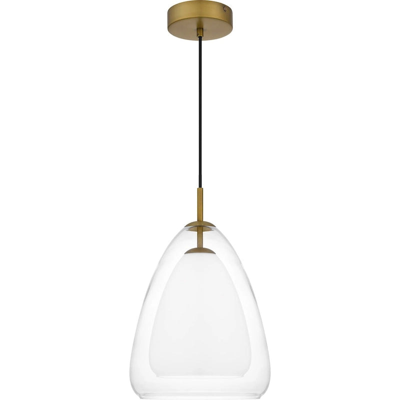 Aero 1-Light Aged Brass Pendant Light