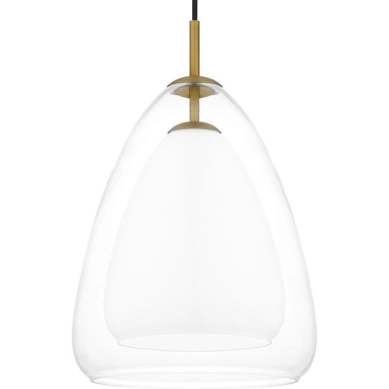 Suspension Aero 1 lumière en laiton vieilli